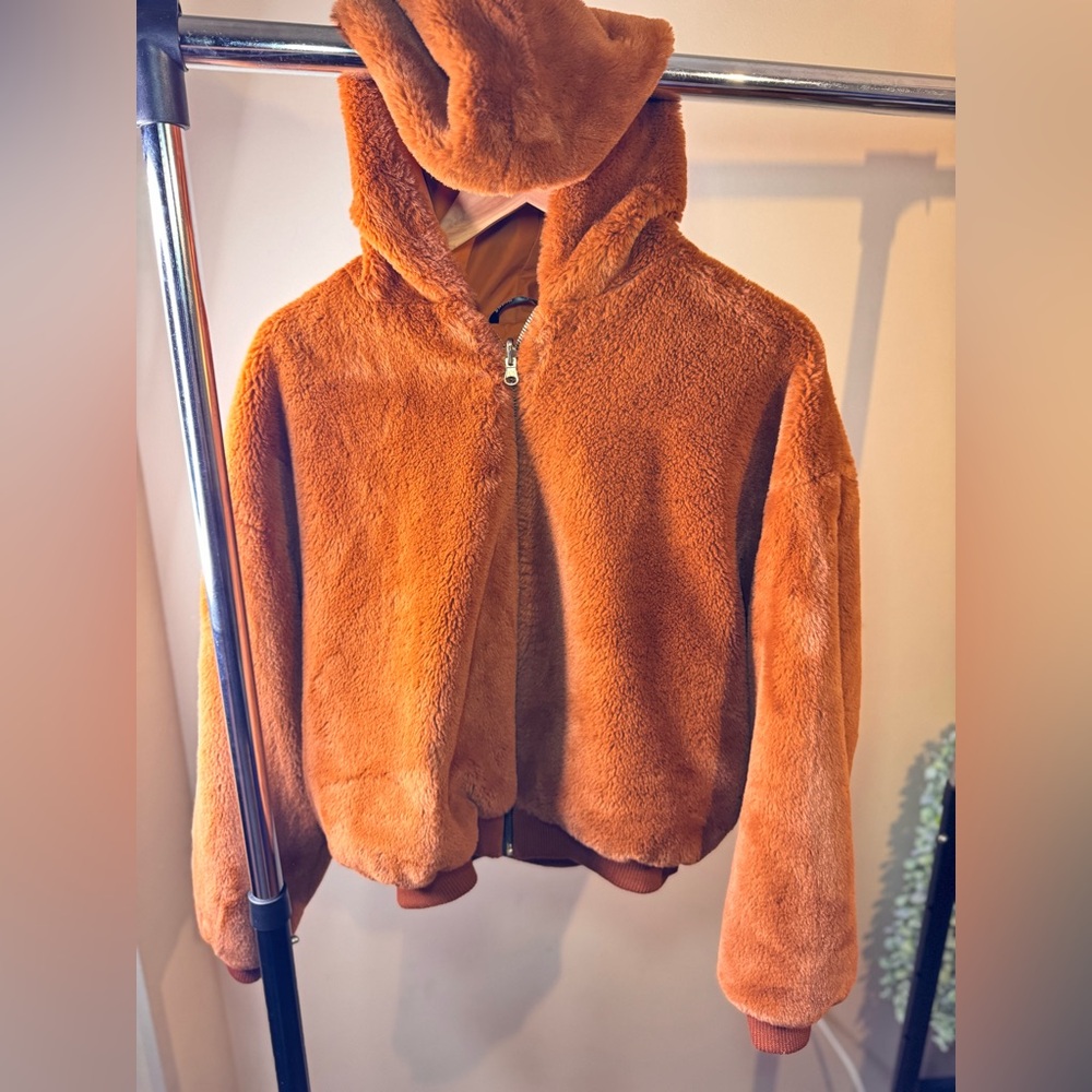 SHEIN Cognac Teddy Jacket